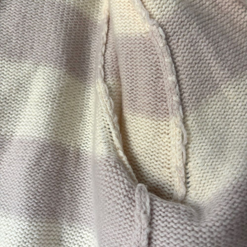 Brochu Walker Tie Front Ayla Striped Cardigan Sweater Cream Mauve Size S - Picture 13 of 15